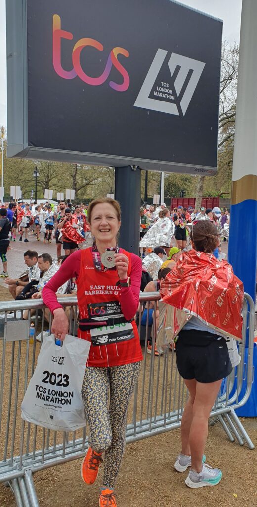 Carole with her London Marathon medal